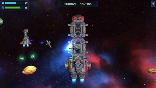 destroying asteroids screenshot